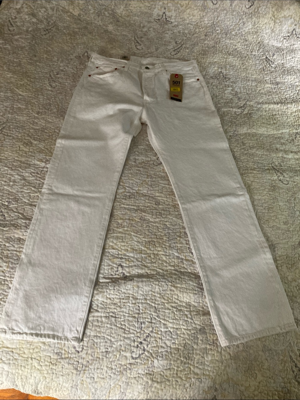 Levi's White 501 Straight Men's Jeans
